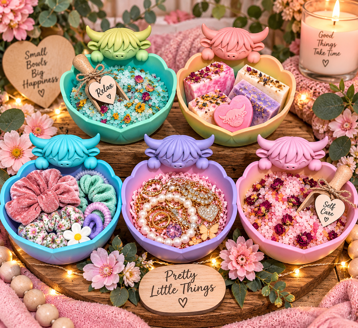 Highland Cow Trinket Bowls